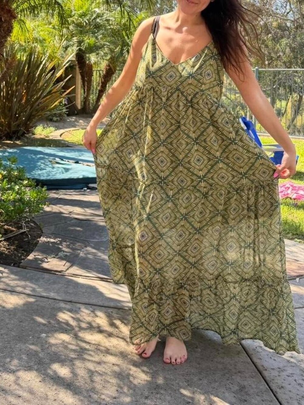 Forever 21+ Green Printed Maxi Dress (Size 1X) – NWT
